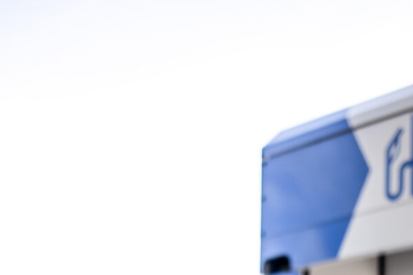 Car at a hydrogen refueling station