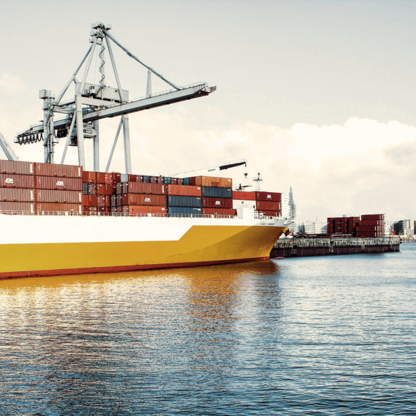 Funding container vessel at port