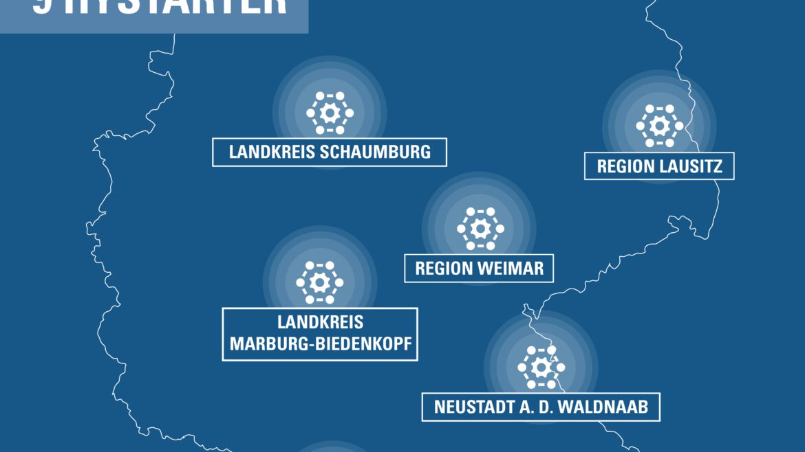 Karte zeigt HyStarter-Regionen