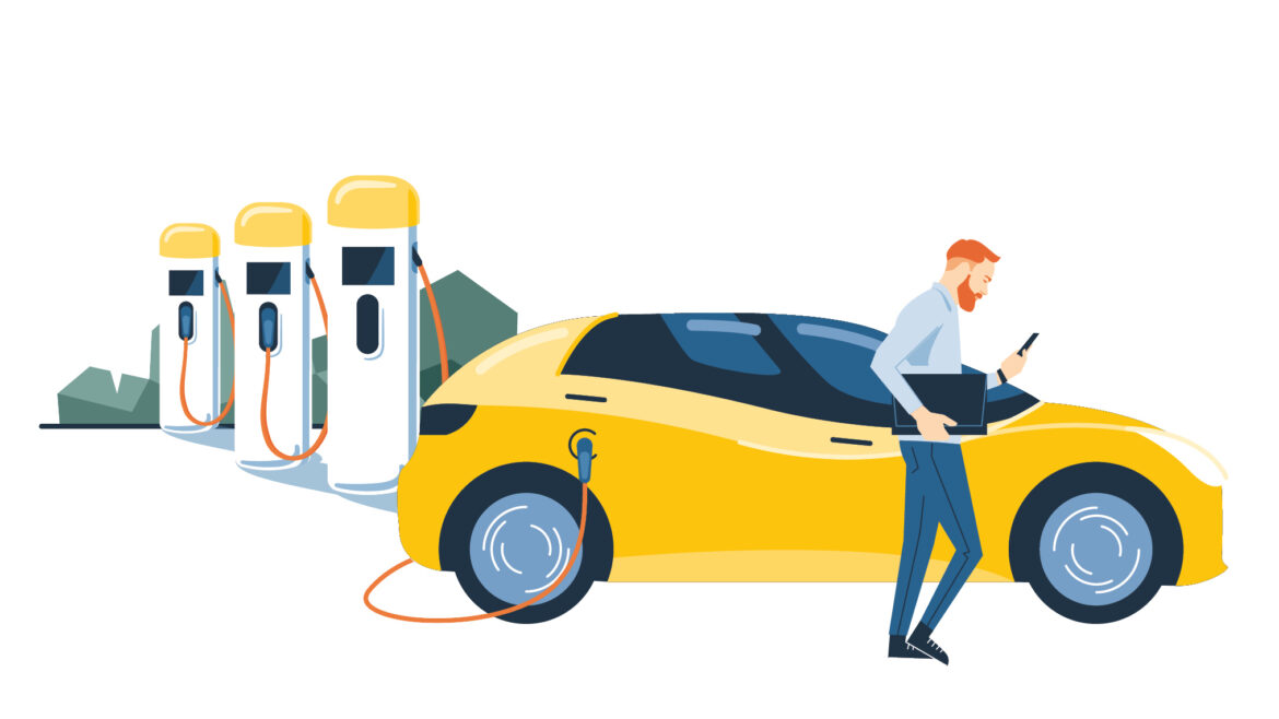 Auto an Ladeinfrastruktur angeschlossen